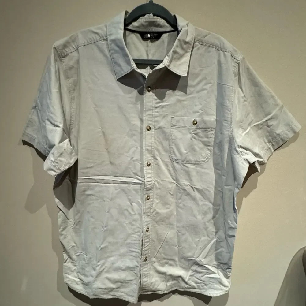 The North Face light gray button down shirt size XL